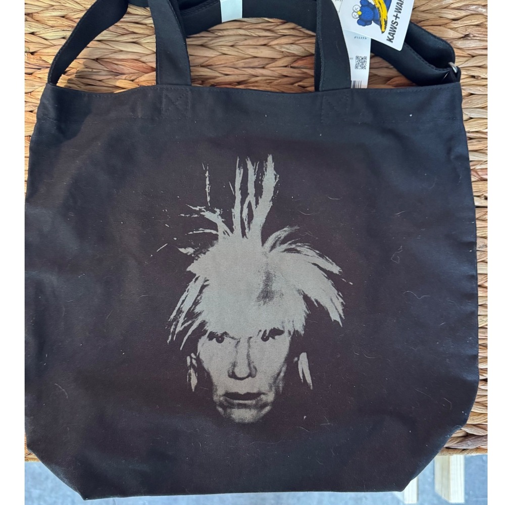 KAWS x WARHOL x UNIQLO 2WAY Tote Bag, Black, NWT‎
